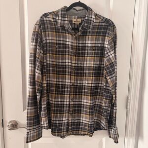 Woolrich Men's Casual Plaid Shirt Size Large L 100% cotton